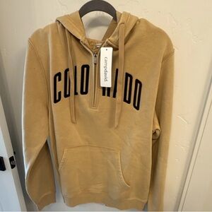 Camp David Colorado Half-Zip Hoodie in Tan